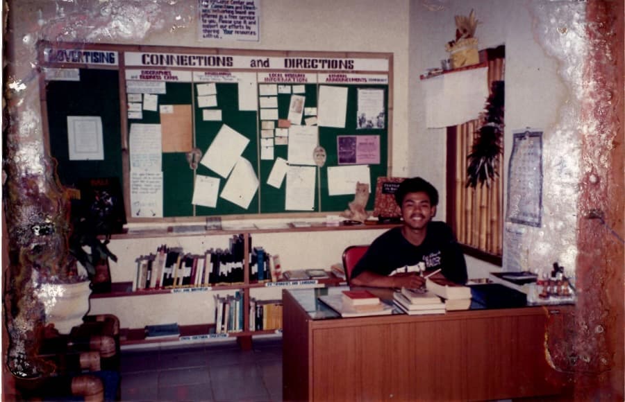 Pak Man at the Pondok Pekak library